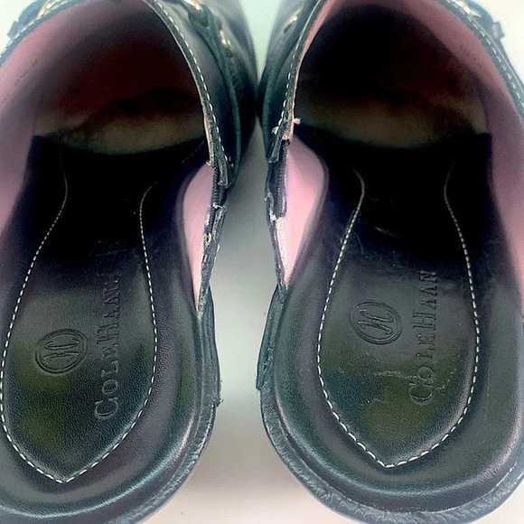 Cole Haan Leather Kitten Heels Mules Clog Slip On Shoes Women Size 8.5 B Black - Picture 5 of 14